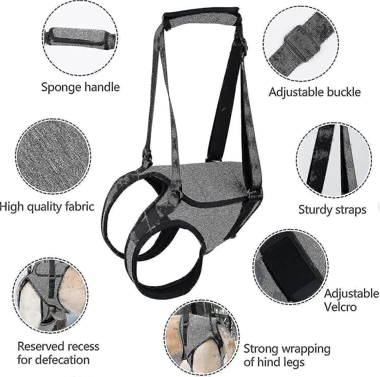 Dog Sling For Large Dogs Hind Leg Support To Help Rehabilitate The Hind Limbs Of Elderly Dogs With Weak Hind Legs Disabilities zxin
