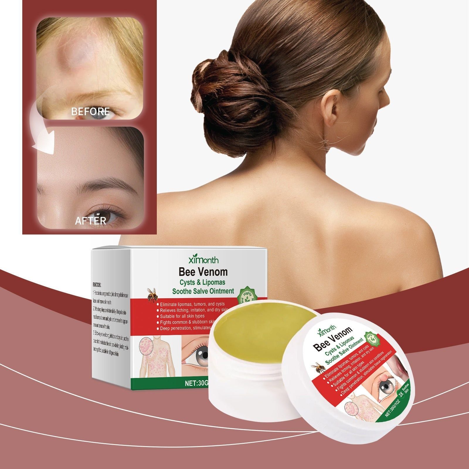 Bee-Venom Skin Care Cream, Nourishing, Moisturizing, Repair, Anti-Discomfort ,30g