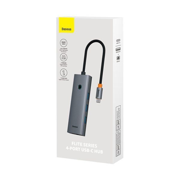 Baseus UltraJoy Series 4-Port USB HUB, Type-C to 4×USB 3.0, Space Grey, BA.B0005280A813-03.GY