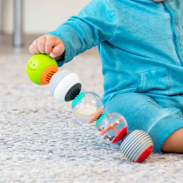 Infantino Caterpillar Activity Balls – Sensory Rattle Toy for Babies