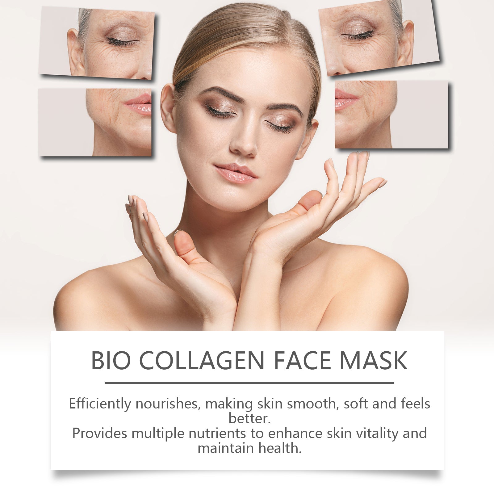 Collagen Hydrating Mask, Moisturizing, Refreshing Skin Care, Glow, Anti-Aging ,4pieces