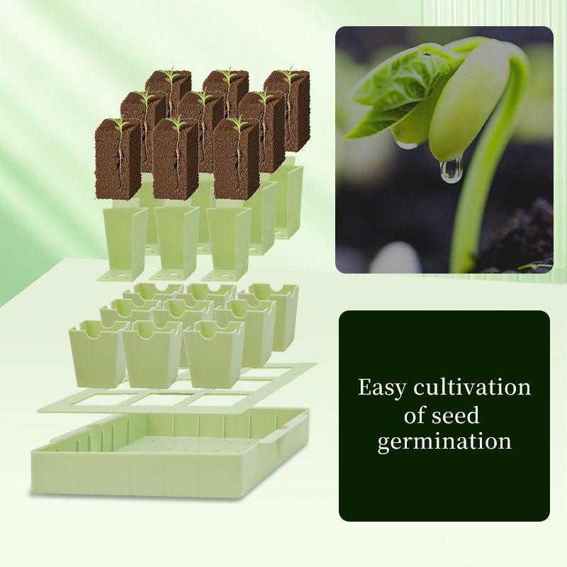 Seed Starter Tray Dual Purpose Handles for Easy Transplanting Labeling Reusable Germination Kit
