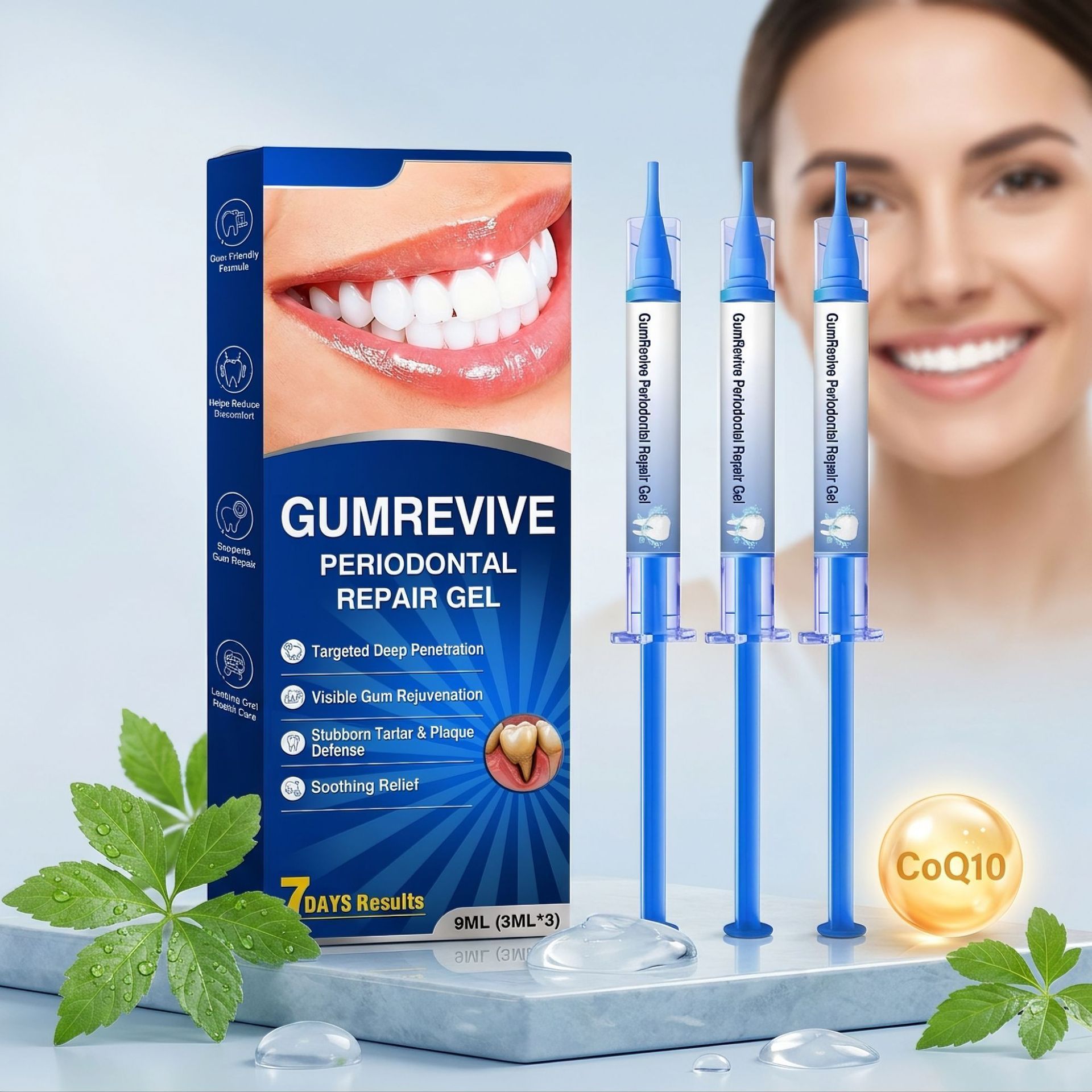Gumrevive Gum Care Oral Gel, Gentle Daily Gum Soothing Care for Oral Comfort, 3pcs 3ml Each