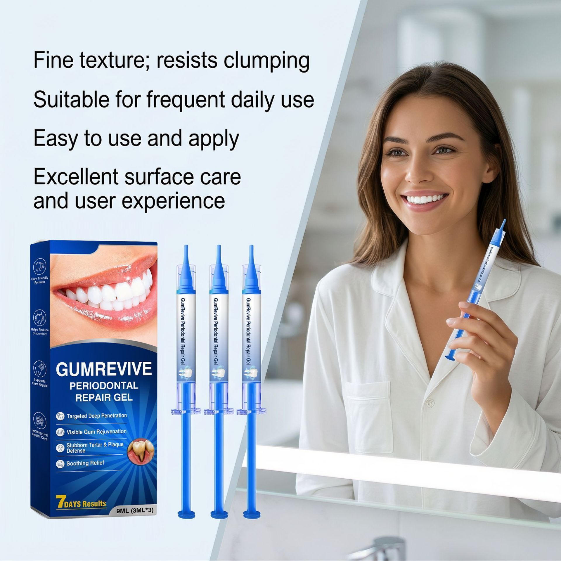 Gumrevive Gum Care Oral Gel, Gentle Daily Gum Soothing Care for Oral Comfort, 3pcs 3ml Each