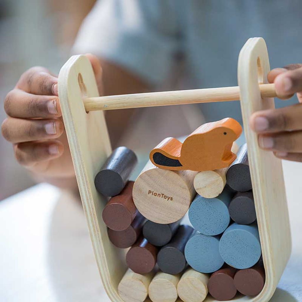 PlanToys Timber Tumble — Wooden Strategy Game
