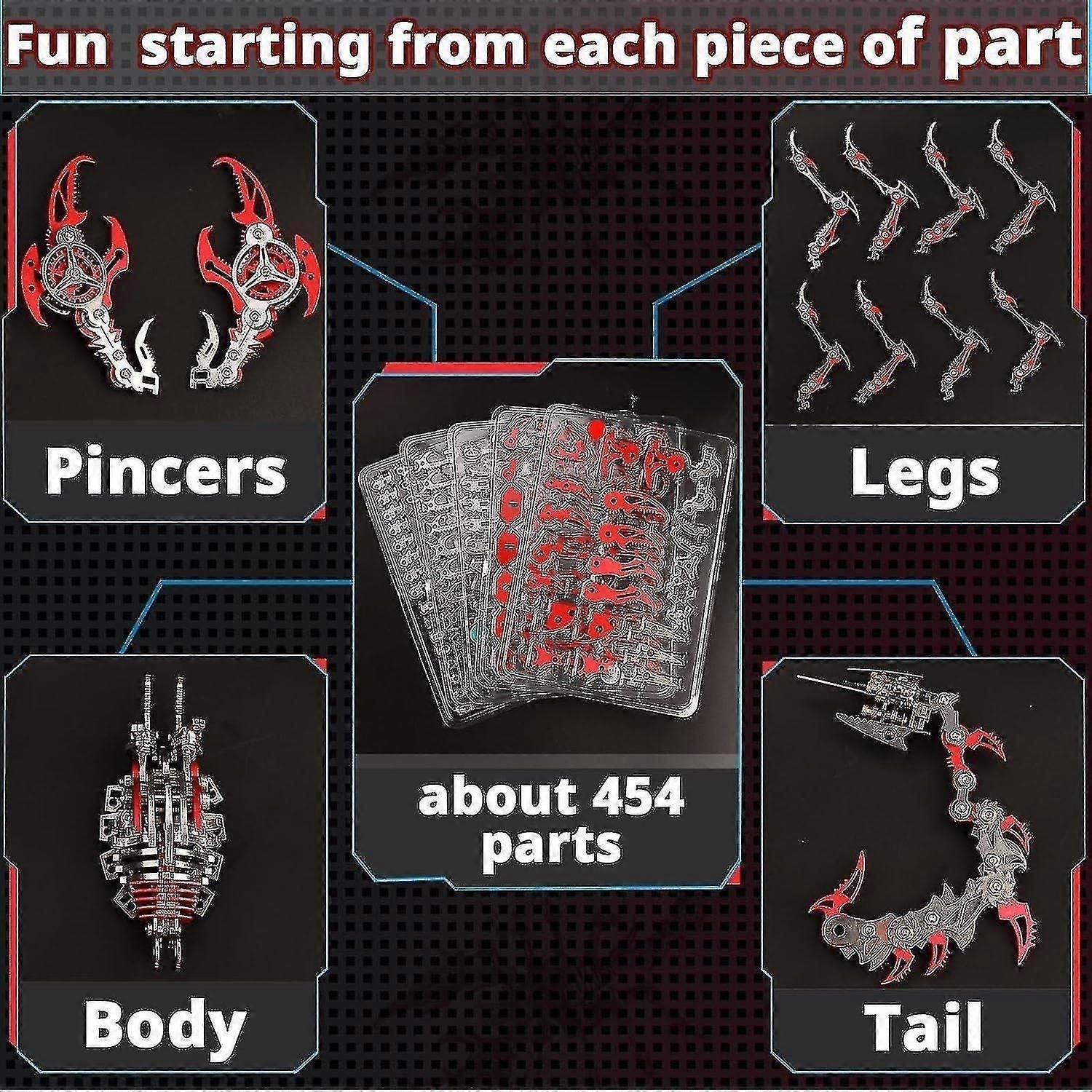 454 Pieces Scorpion 3d Metal Model Kits zxin