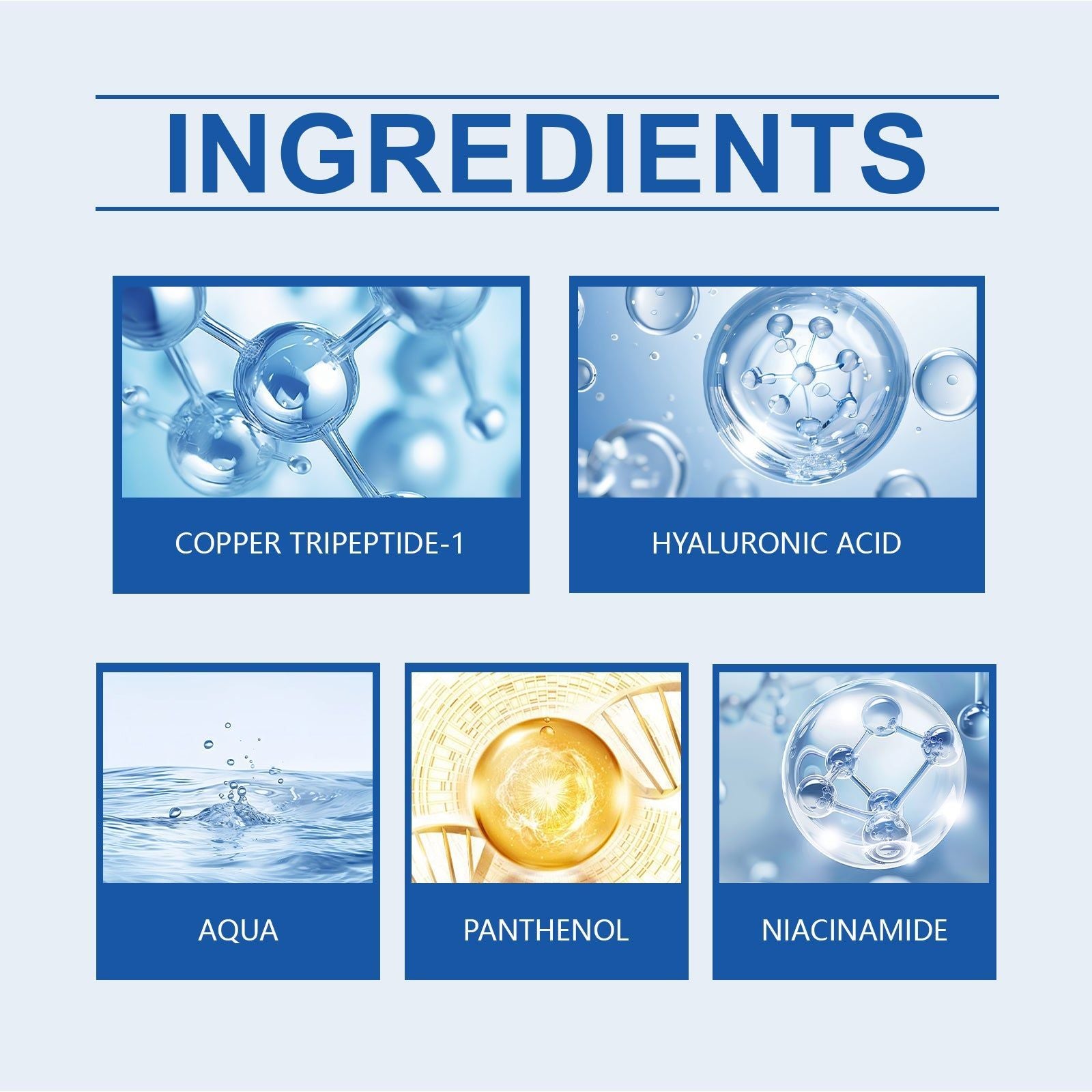 Blue Copper Peptide Facial Essence, Anti-Aging, Hydrating, Skin Firming, Brightening, Facial Care ,30ml
