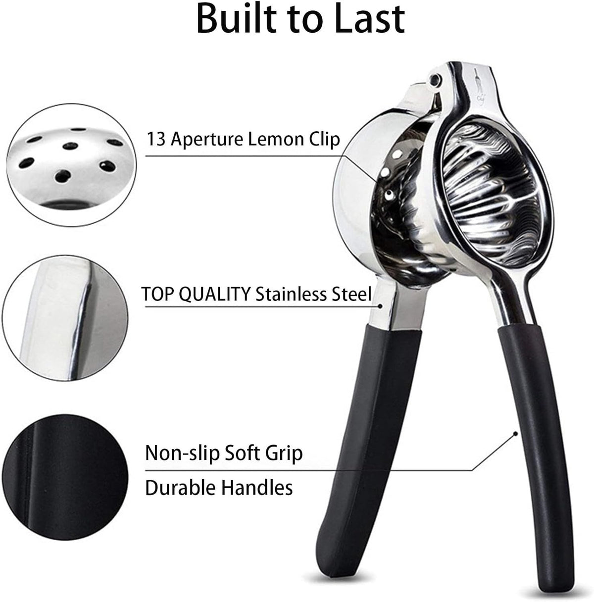 Handheld Lemon Squeezer Manual Lemon Juicer Stainless Steel Citrus Squeezer
