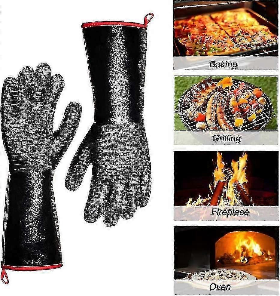Long Sleeve Extreme Heat Resistant Gloves Mitts With Oil & Fireproof Protection