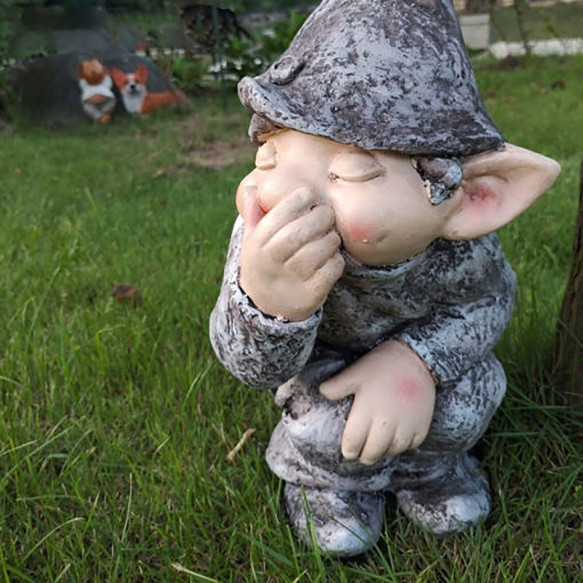 Display Mold Simulation Resin Crafts Gnome Miniature Dwarf Figurine Statue Decor For Lawn