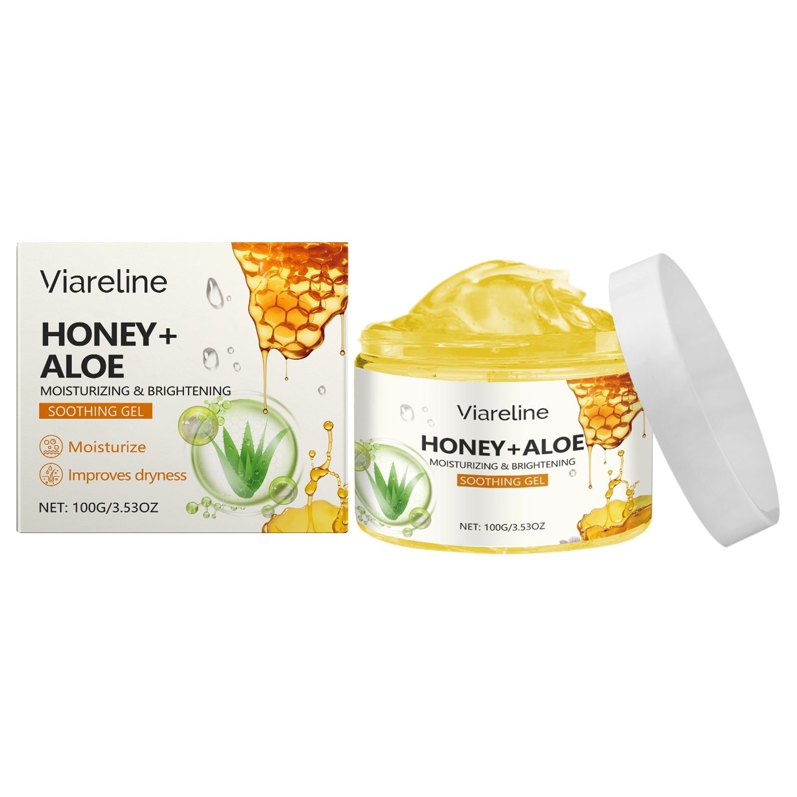 Aloe Vera Honey Facial Care Gel, Hydrating, Soothing, Moisturizing, All Skin ,100g