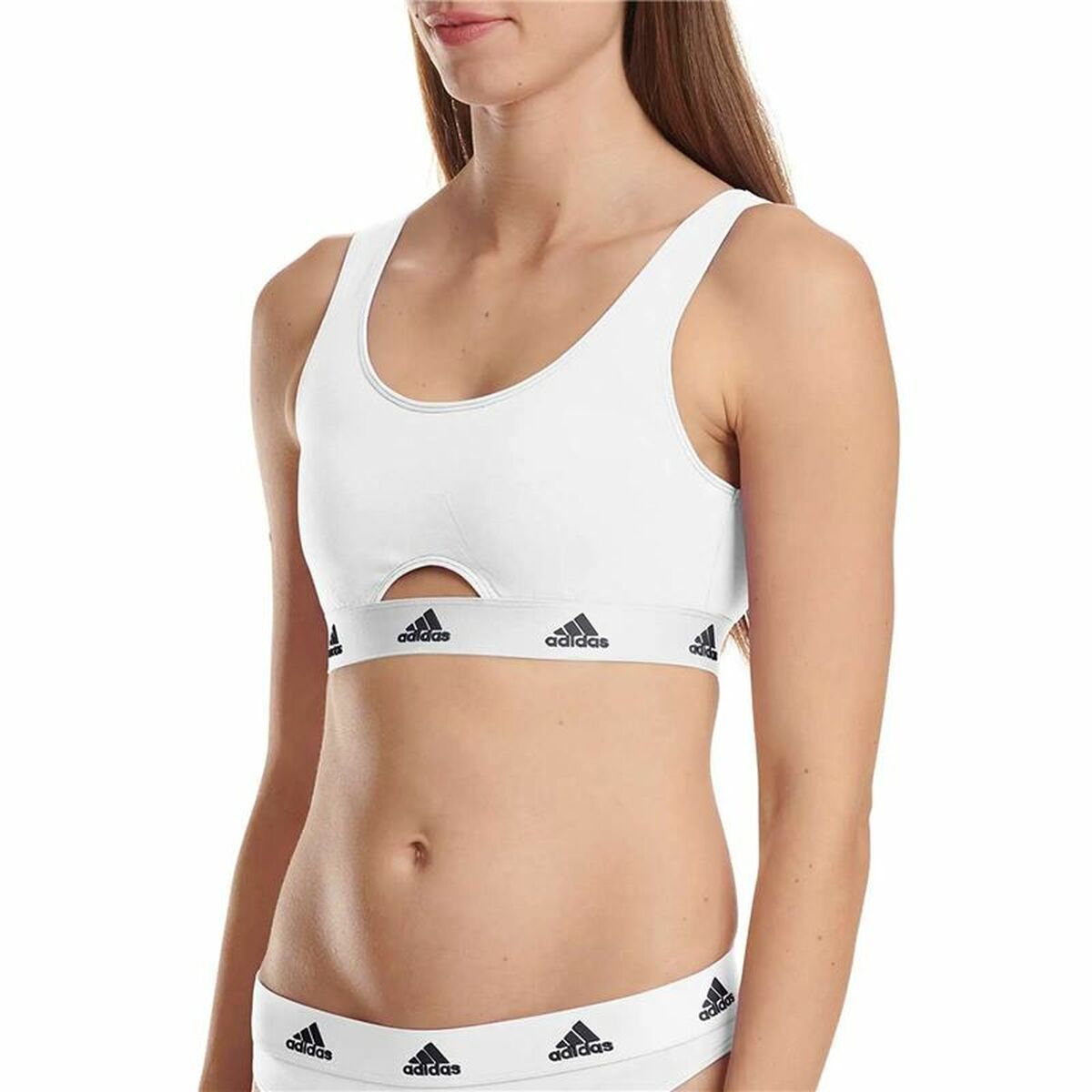 Sports Bra Adidas Active Comfort Cotton White