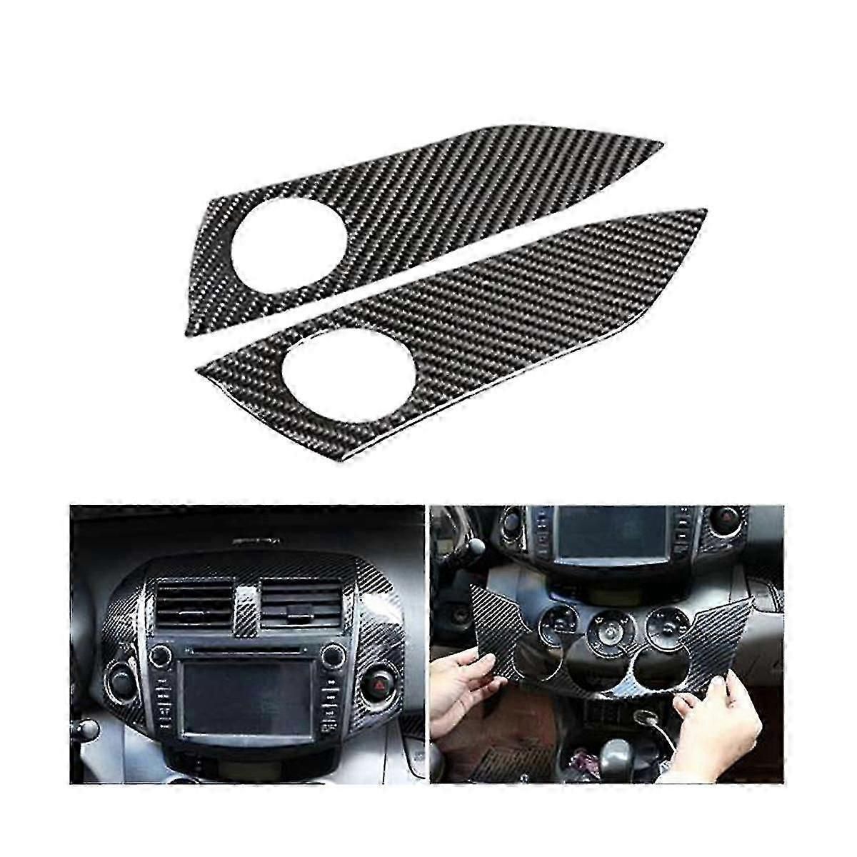 Car Carbon Fiber Sticker Center Control Panel Warning Lamp Cover Frame Decoration For 4 2006-2012