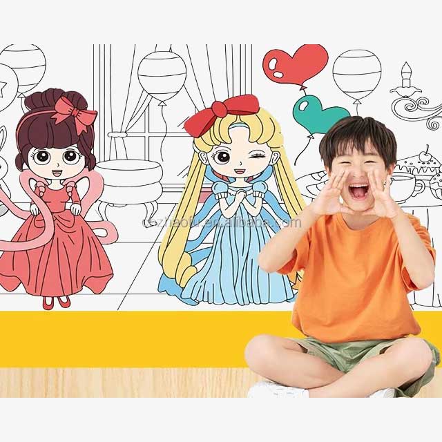 3 Meters Color Drawing Kids Paper Sticker Roll – Creative Themed Stickers for Arts & Crafts (300cm x 38cm)