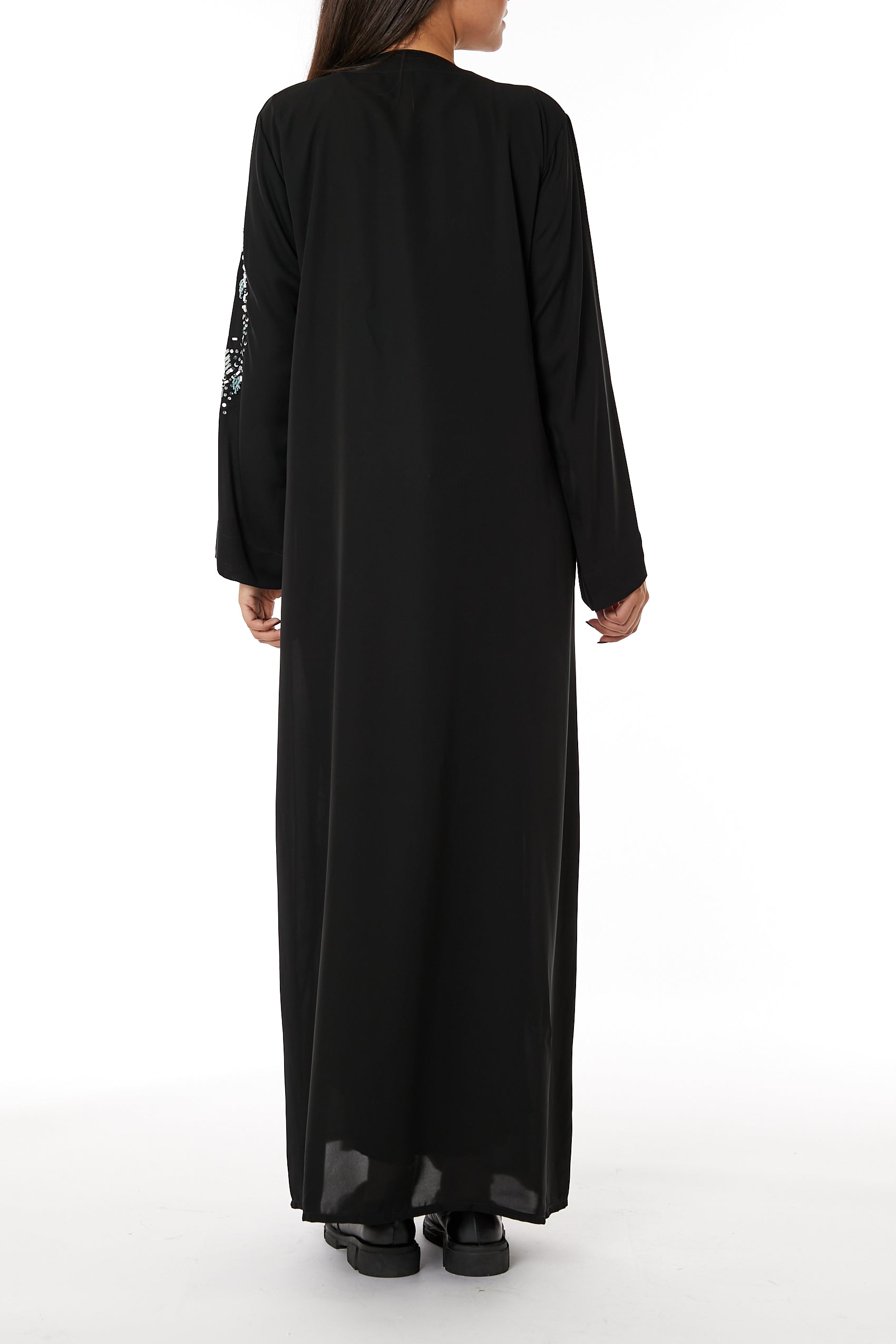 MOiSTREET Black Nida Embroidered Abaya