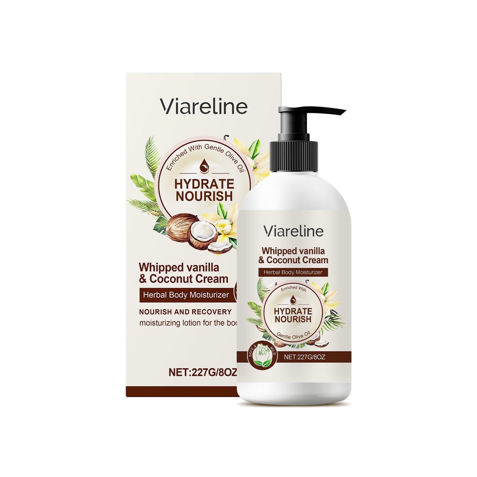 Coconut Body Moisturizer, Hydrating Body Care for Smooth, Glossy Skin ,227g