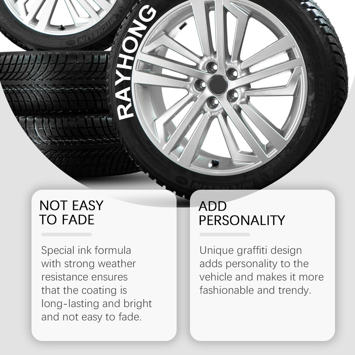 Premium Tyre Marking Pen, Non-Fading Car Tire Paint, Creative DIY Tire Art ,16ml