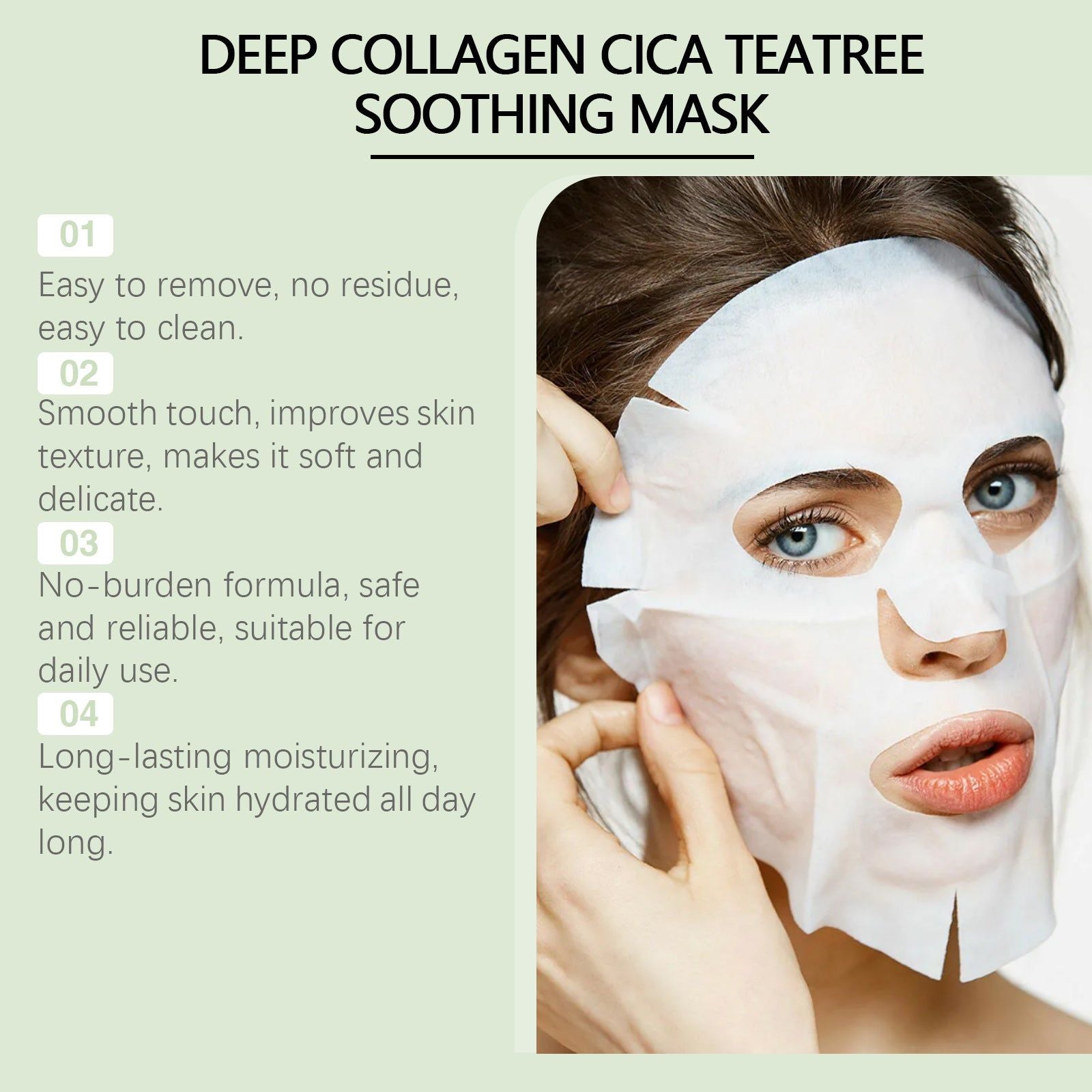 Collagen Tea Tree Skin Care Mask, Hydrating, Brightening, Anti-Aging, Moisturizing, Radiant Skin ,1pcs