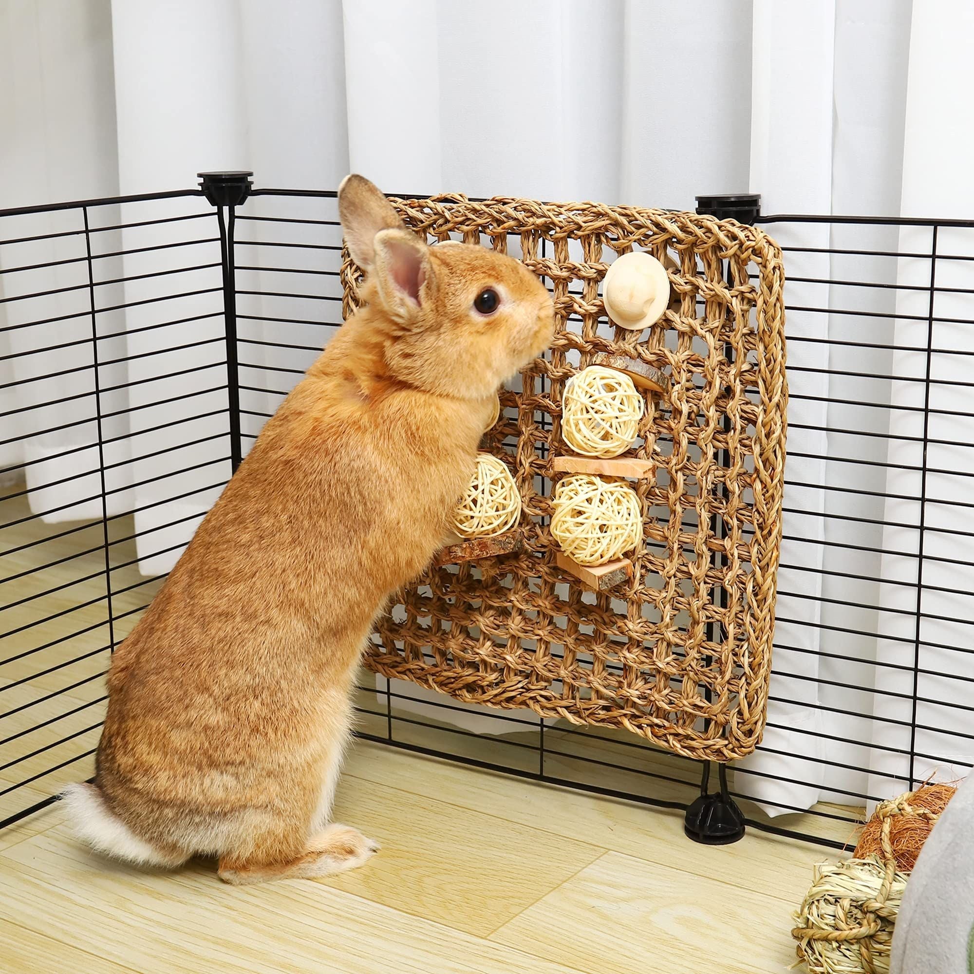 Rabbit Chew Toy Natural Pet Molar Toy Climbing Net For Parrot Chinchilla Hamster