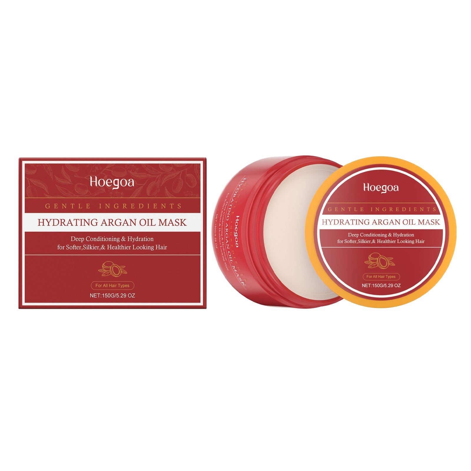 Argan Oil Hair Mask for Deep Hydration, Frizz Control, Shine Boost ,150g