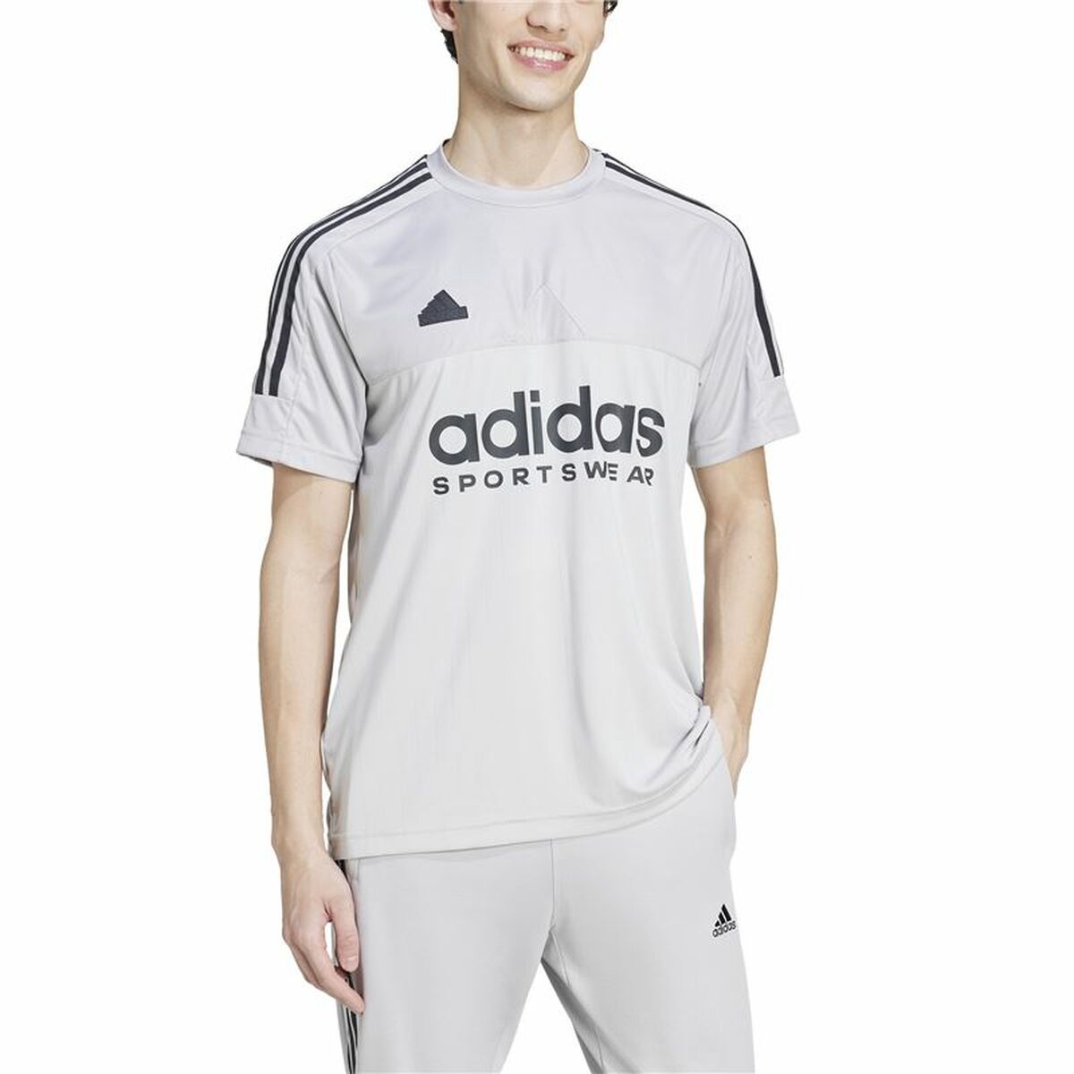 Men’s Short Sleeve T-Shirt Adidas Tiro Grey