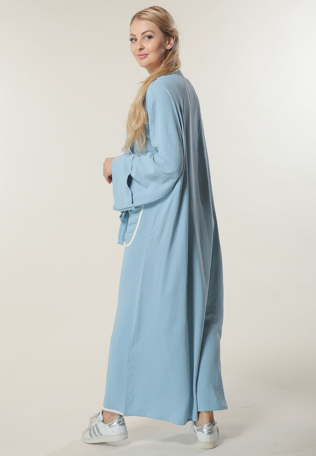 MOiSTREET Blue Casual Abaya With Pockets