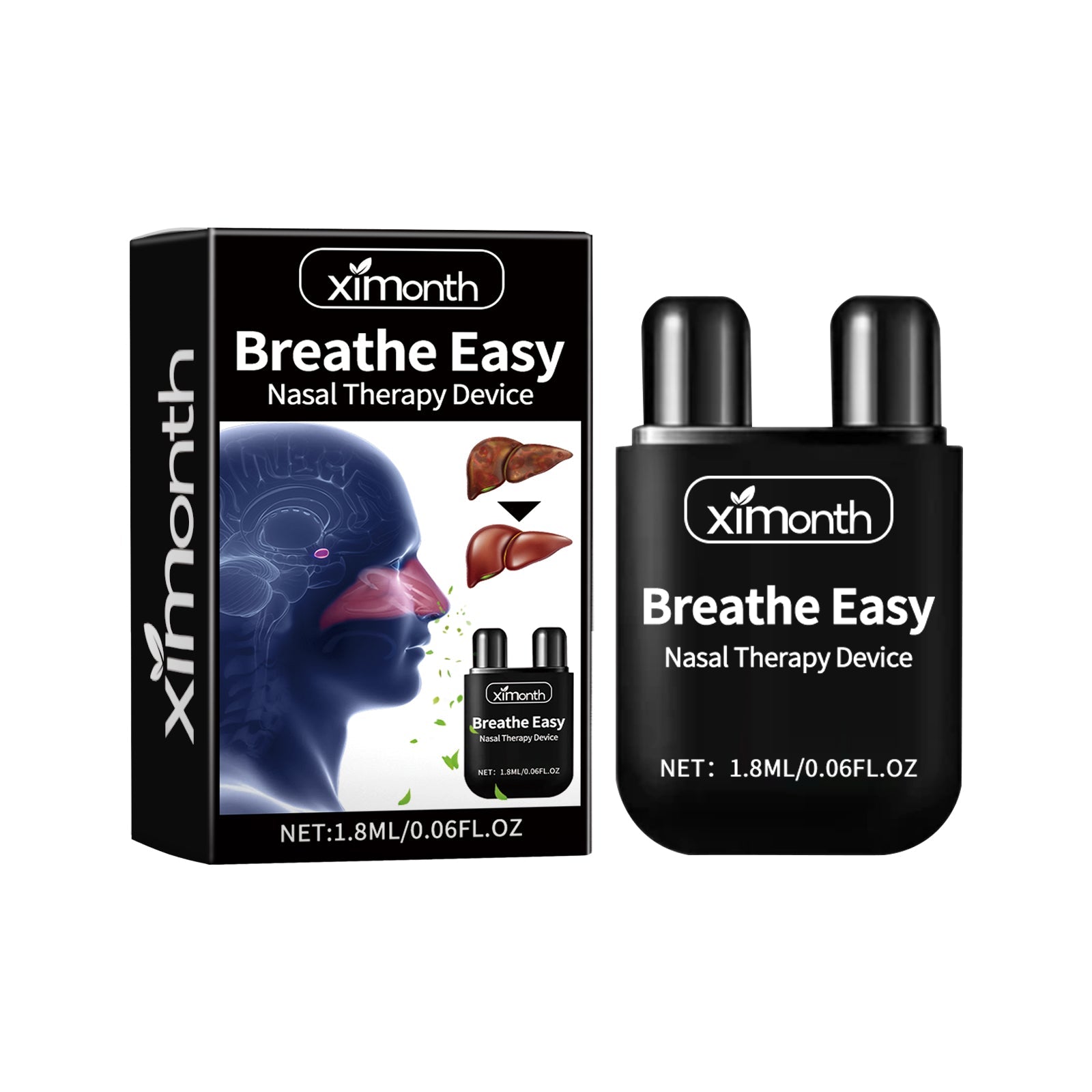 Breathe Easy Nasal Therapy Device, Natural Body Care, Relieve Congestion ,1.8ml