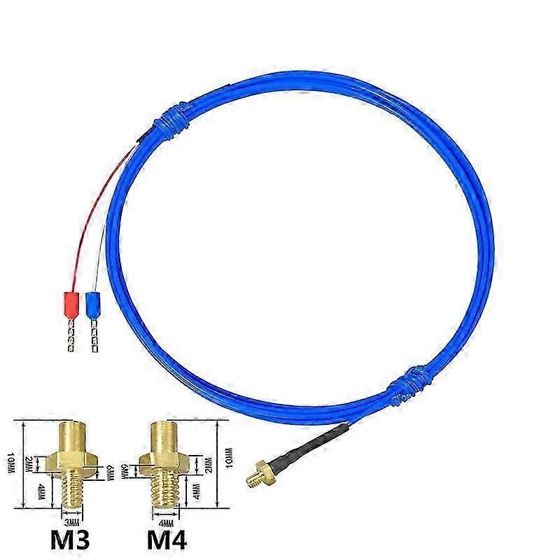 forFtarb03 K/pt100 Type M3 M4 Bolt Head 0.12m 0.5m 1m 1.5m 2m 3m Plastic Cable 3d Printer Thermocouple Screw Temperature Sensor