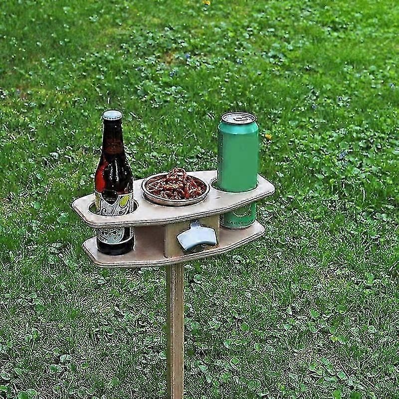 Outdoor Beers Wine Table Collapsible Wooden Portable Table Beers Lover Gift With Foldable Desktop-