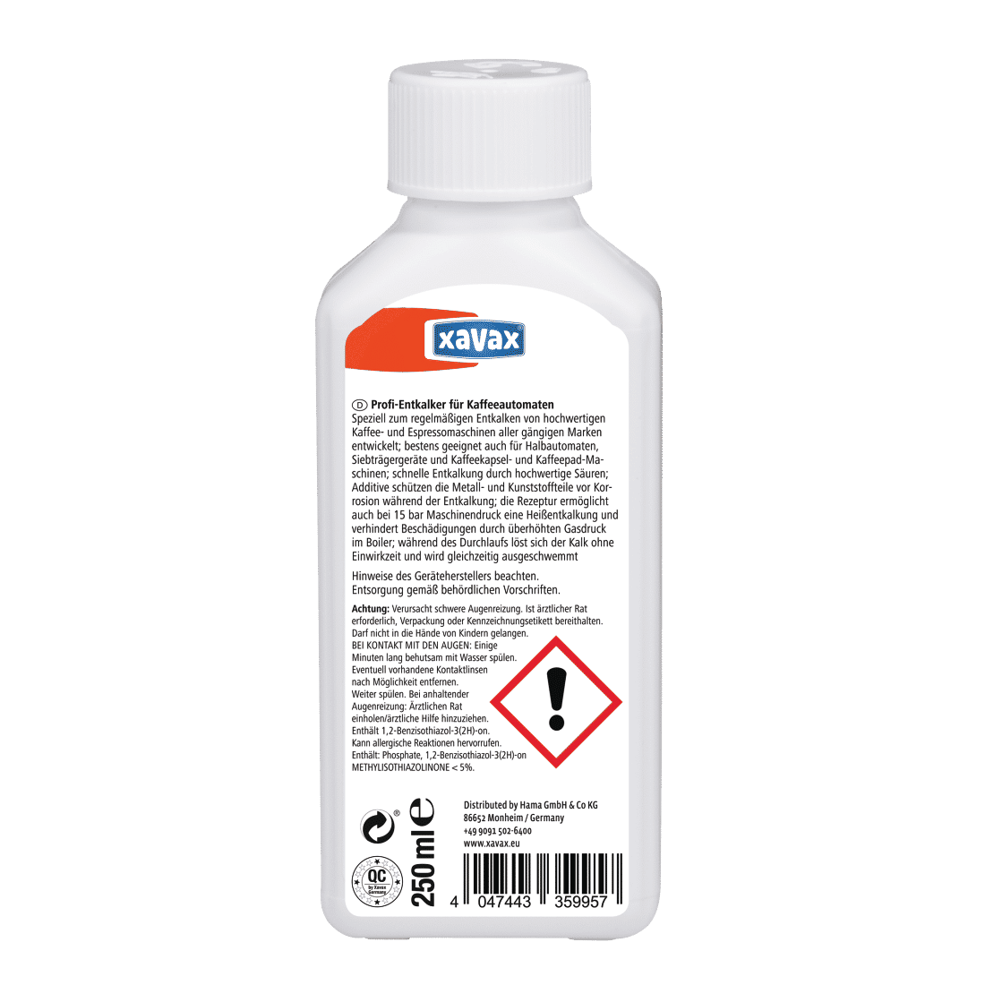 XAVAX 111745 Professional Descaler for Coffee Makers, 250 ml