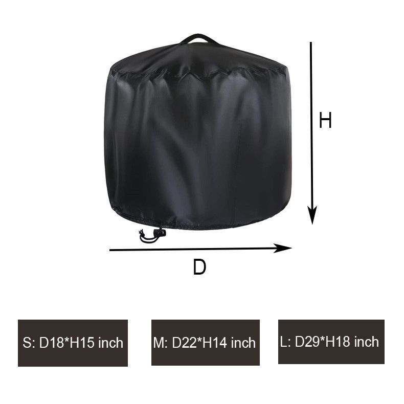 Round Fire Pit Cover Waterproof Dustproof Firepit Cover Patio Fireplace Cover