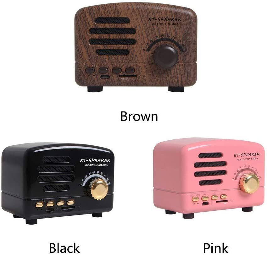 Retro Bluetooth Speaker Portable Wireless Stereo Speaker Mini Vintage AM FM Radio
