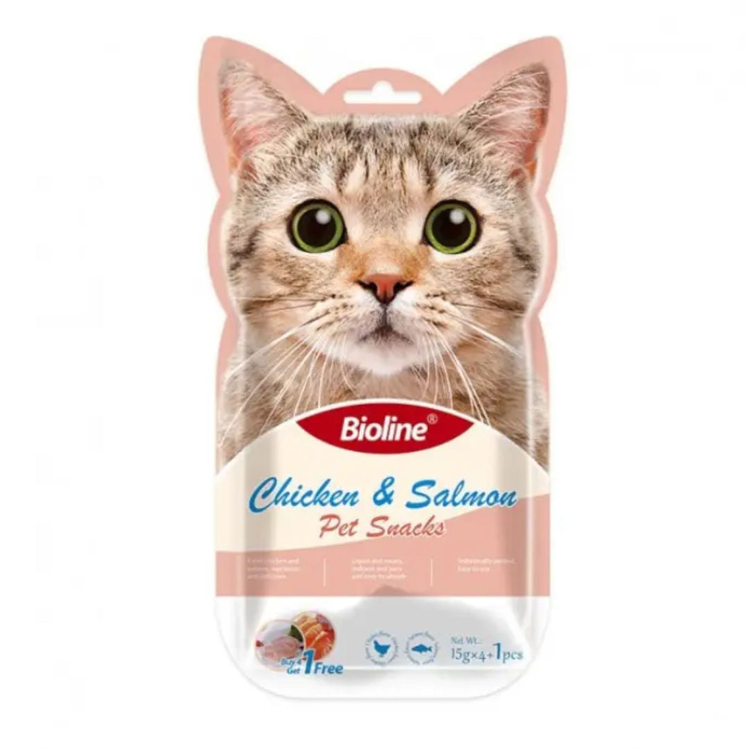 Bioline Cat Treats Pet Snacks, 15gm, 5 Pieces