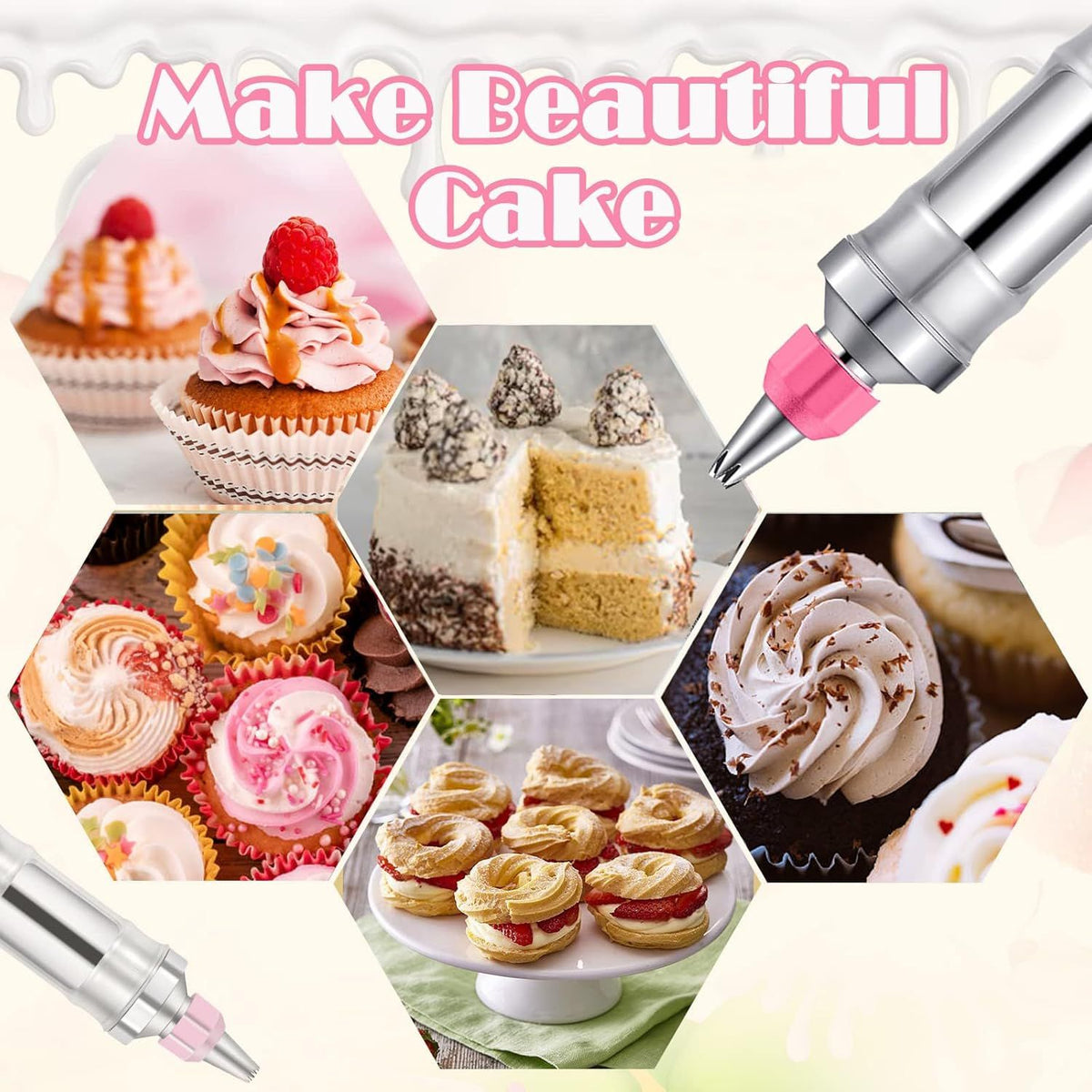Dessert Decorating Syringe Set Stainless Steel Cake Decorating Tools Icing Piping Kit