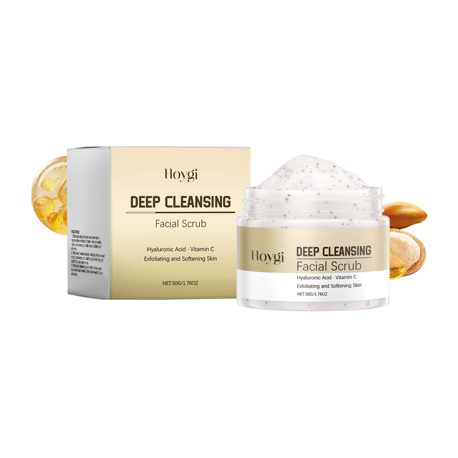 Deep Exfoliating Facial Cleanser, Pore Detox, Gentle Skin Rejuvenation, Moisturizing ,50g