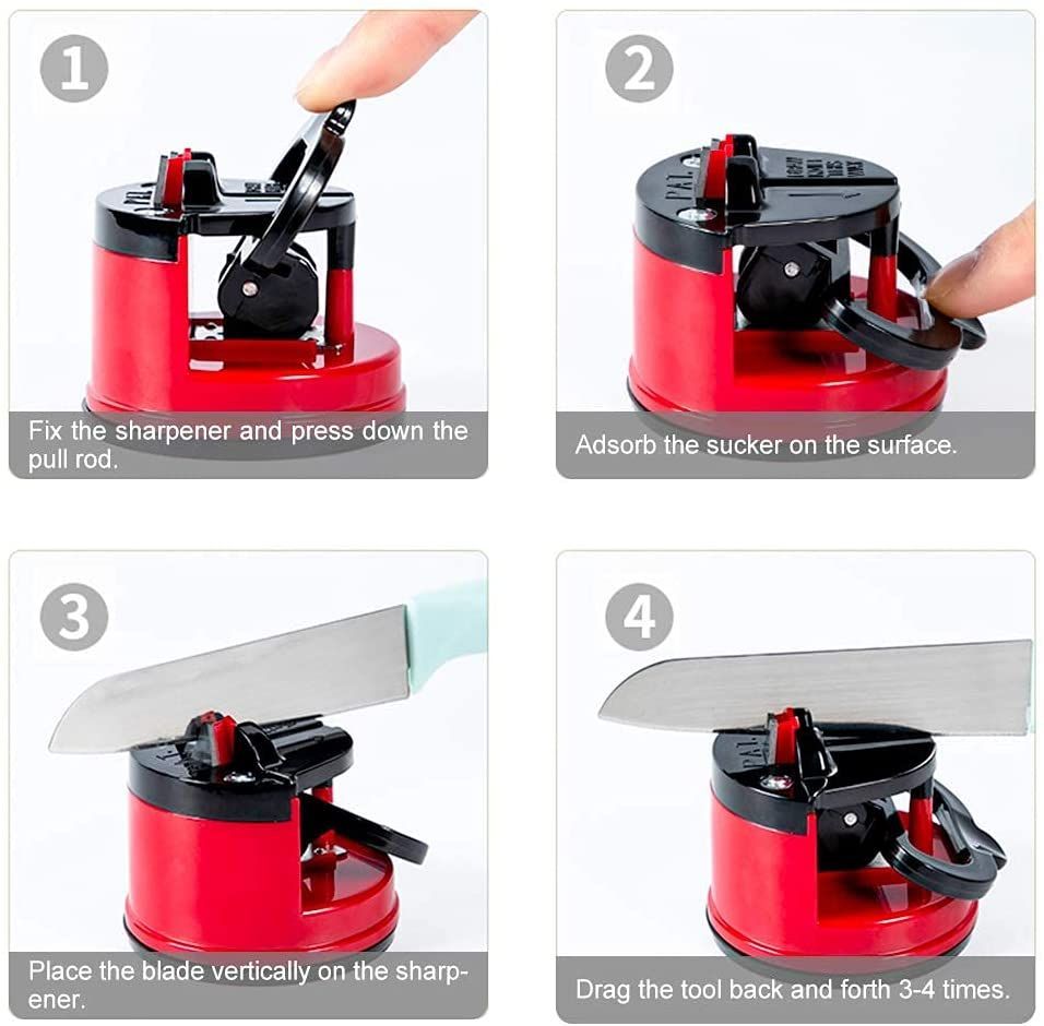 Mini Knife Sharpener With Suction Base Tungsten Steel Kitchen Gadgets