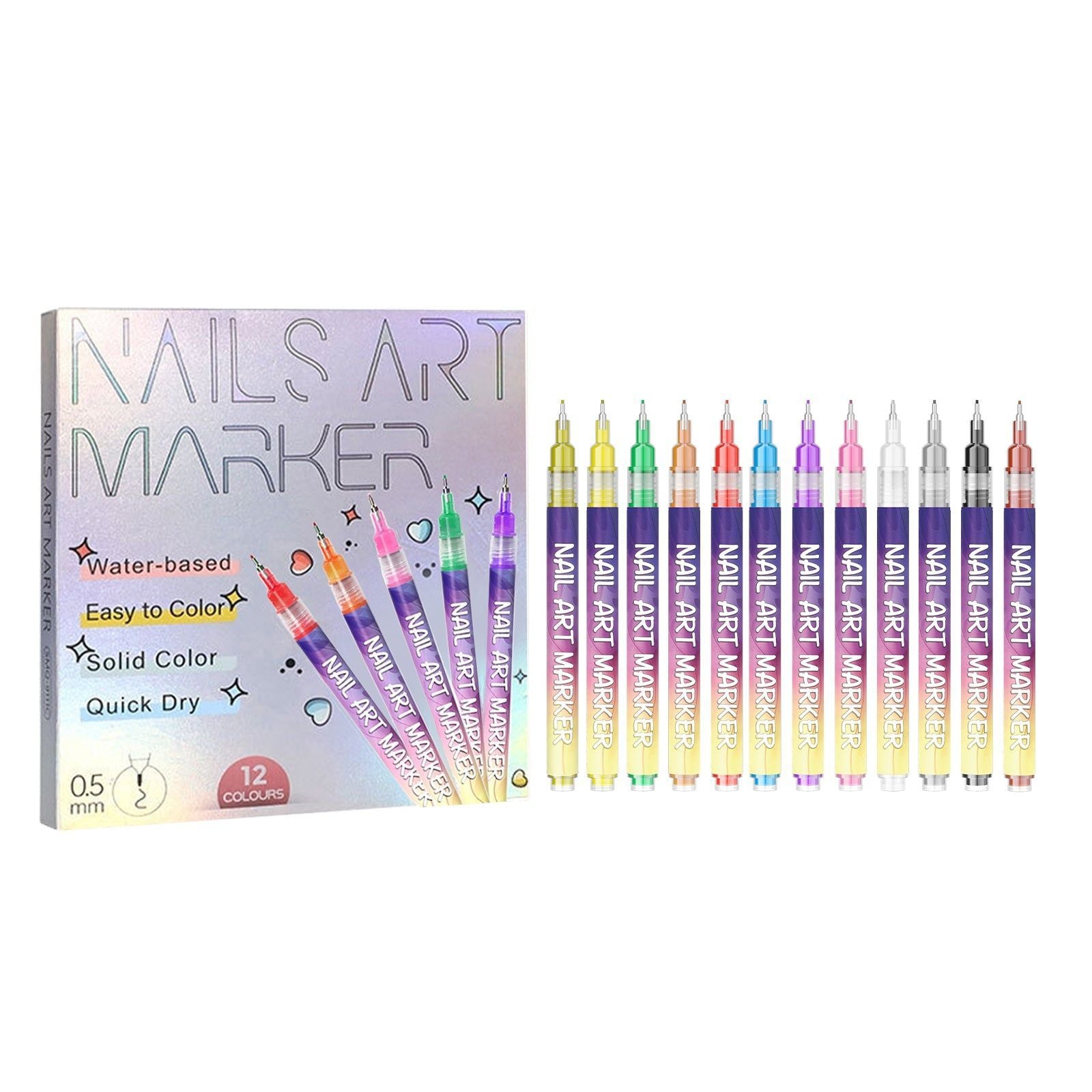 Create Stunning Nail Art with Easy-to-Use Multi-Color Nail Art Painting Pen, Perfect for DIY Manicure and Trendy Designs ,12pcs
