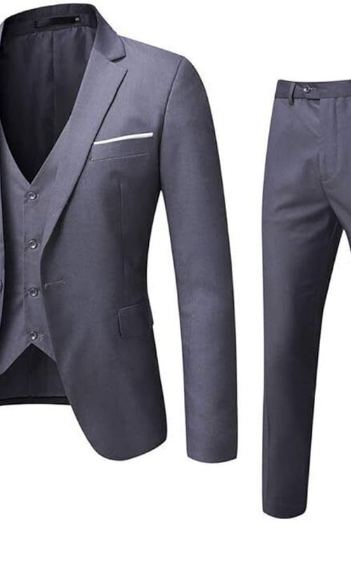 Gray Coat Pant Vest Tuxedo, Elegant Formal Attire for Weddings, Ideal Gift