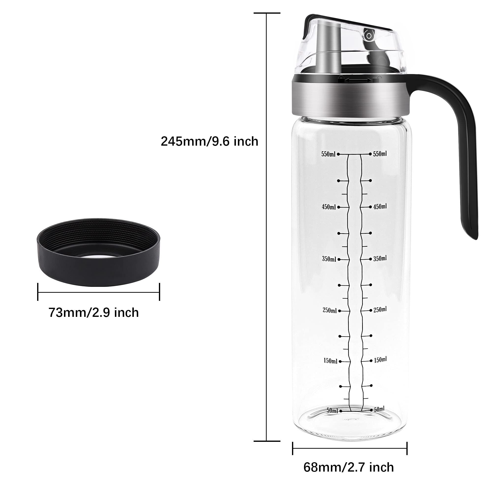 Oiler Bottle Kitchen Cooking Glass Auto Flip Leak Proof Oil Dispenser Bottle