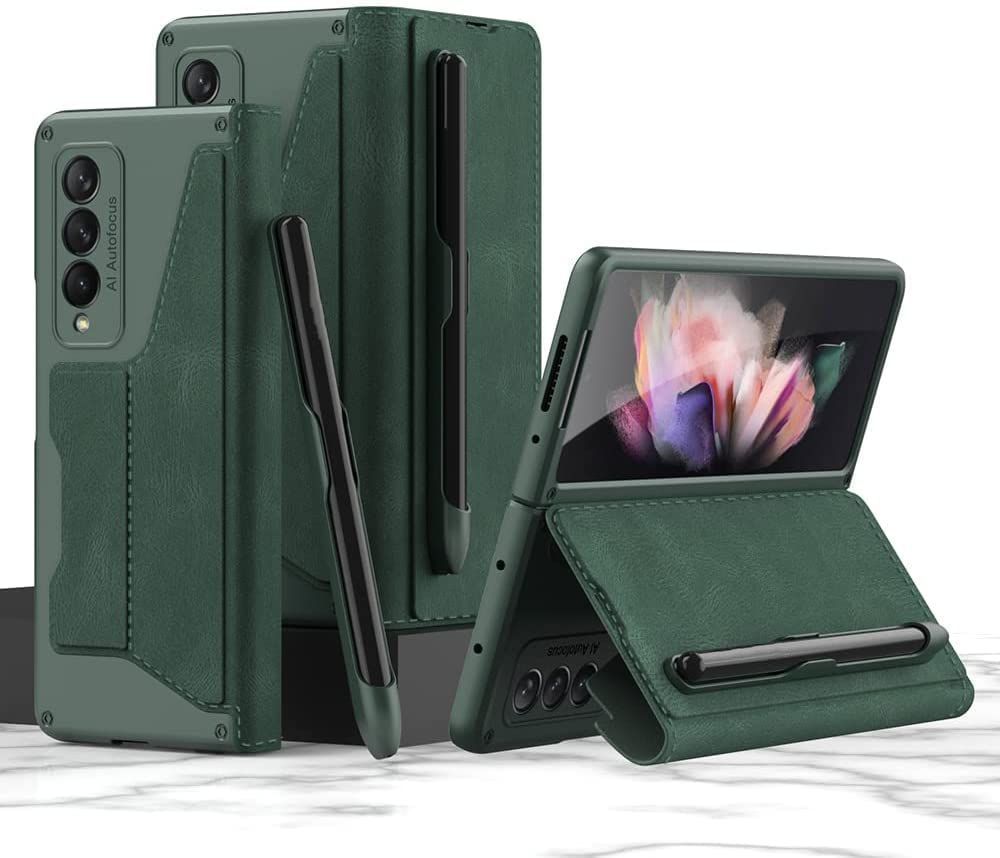 Leather Wallet Case Shockproof Cover With S Pen Holder For Samsung Galaxy Z Fold 4