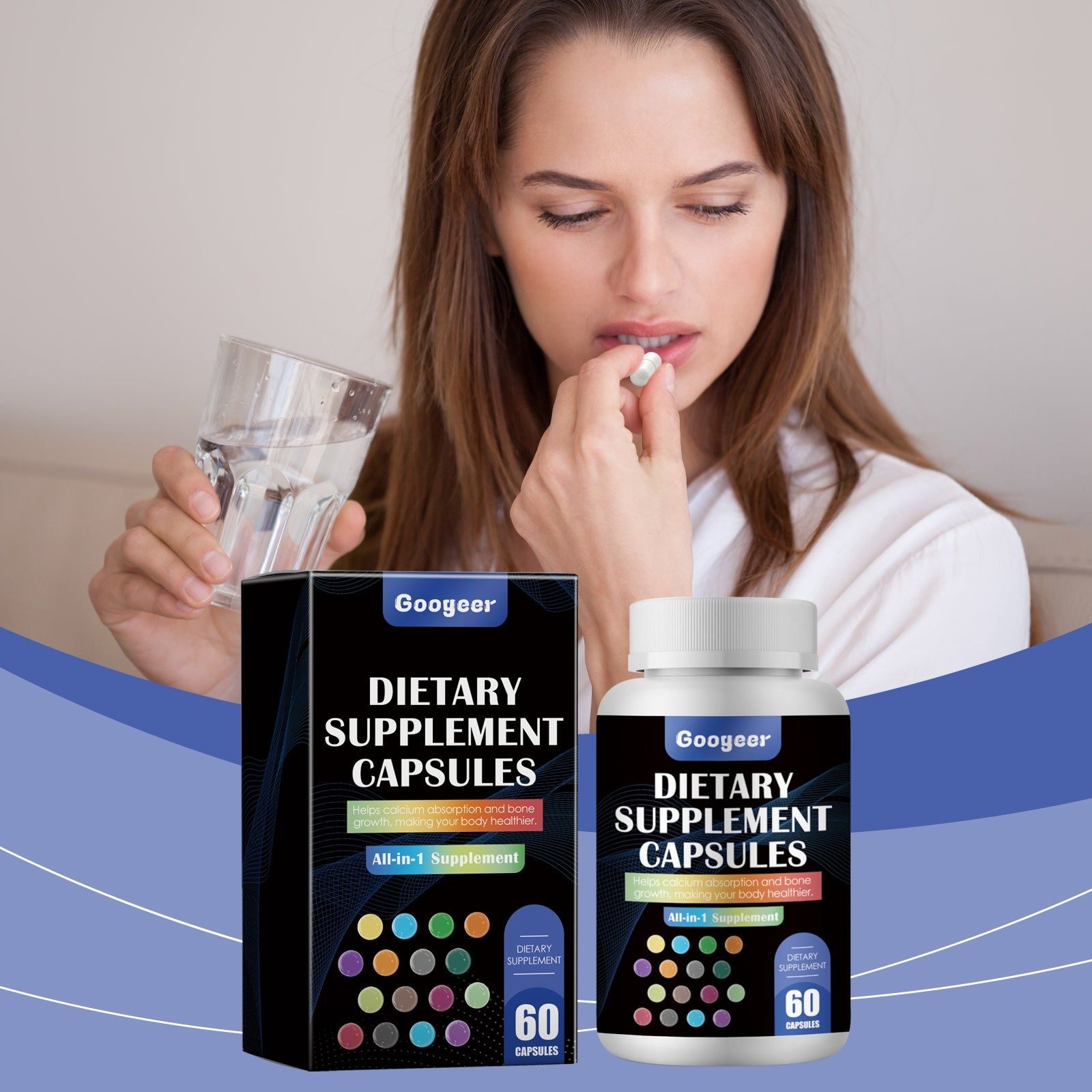 Boost Your Body Care with Fish Oil Capsules, Improve Immunity and Bone Health ,60 capsules