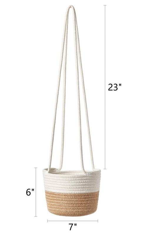 Jute Rope Woven Indoor Plant Hanging Holder For Decor