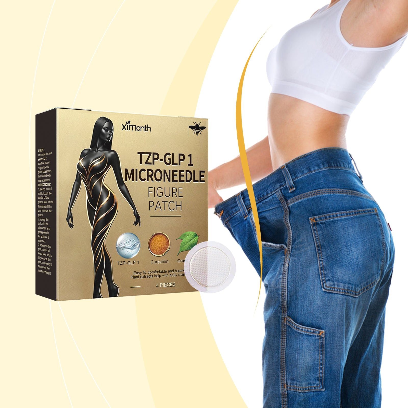 Body Care Patch, Daily Firming, Slimming, Skin Tightening, Lazy Person Friendly ,4pcs