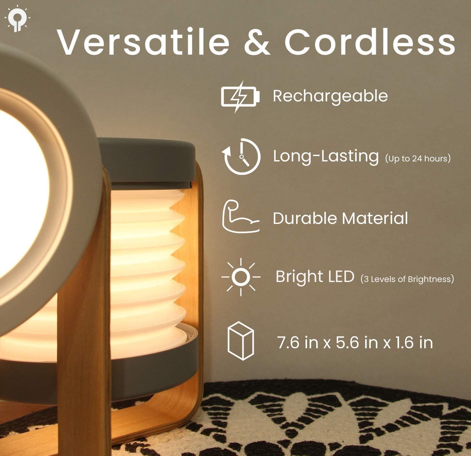 Retractable LED Touch Lamp Folding Telescopic Night Light Lantern Table Lamp