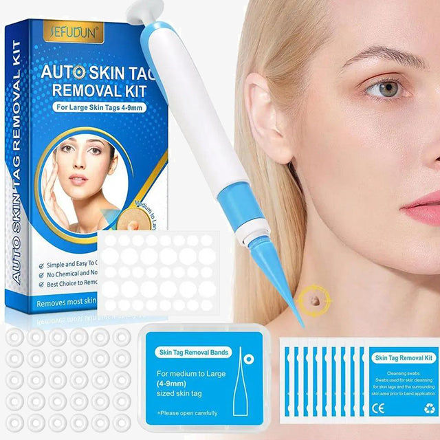 Auto Skin Tags Removal Tool Device with Cleansing Wipes - Safe, Painless Skin Tag Remover Kit