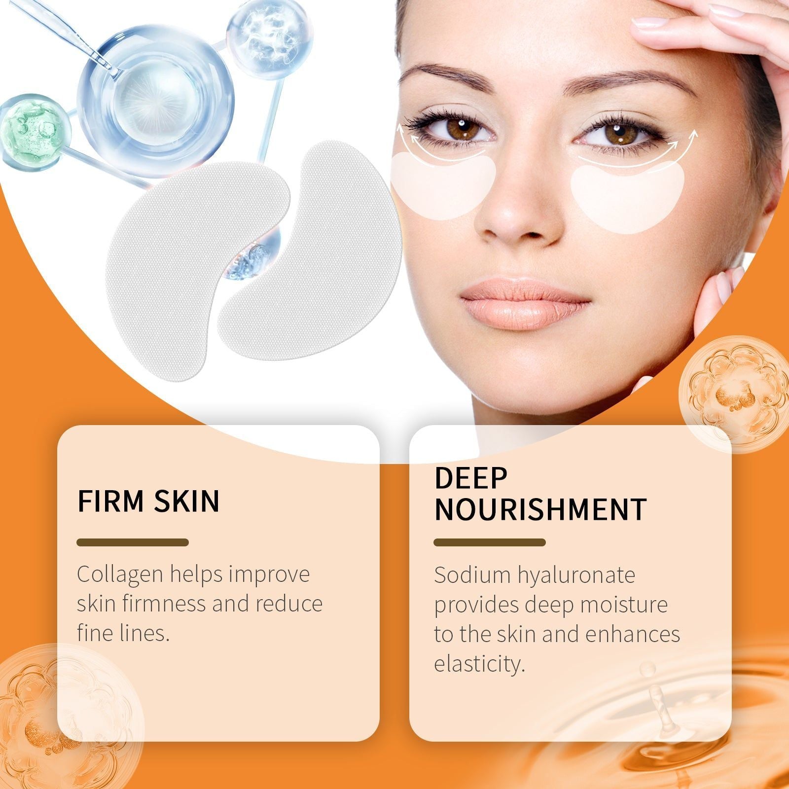 Collagen Eye Mask Moisturize Brighten Reduce Fine Lines Hydrating ,24patches