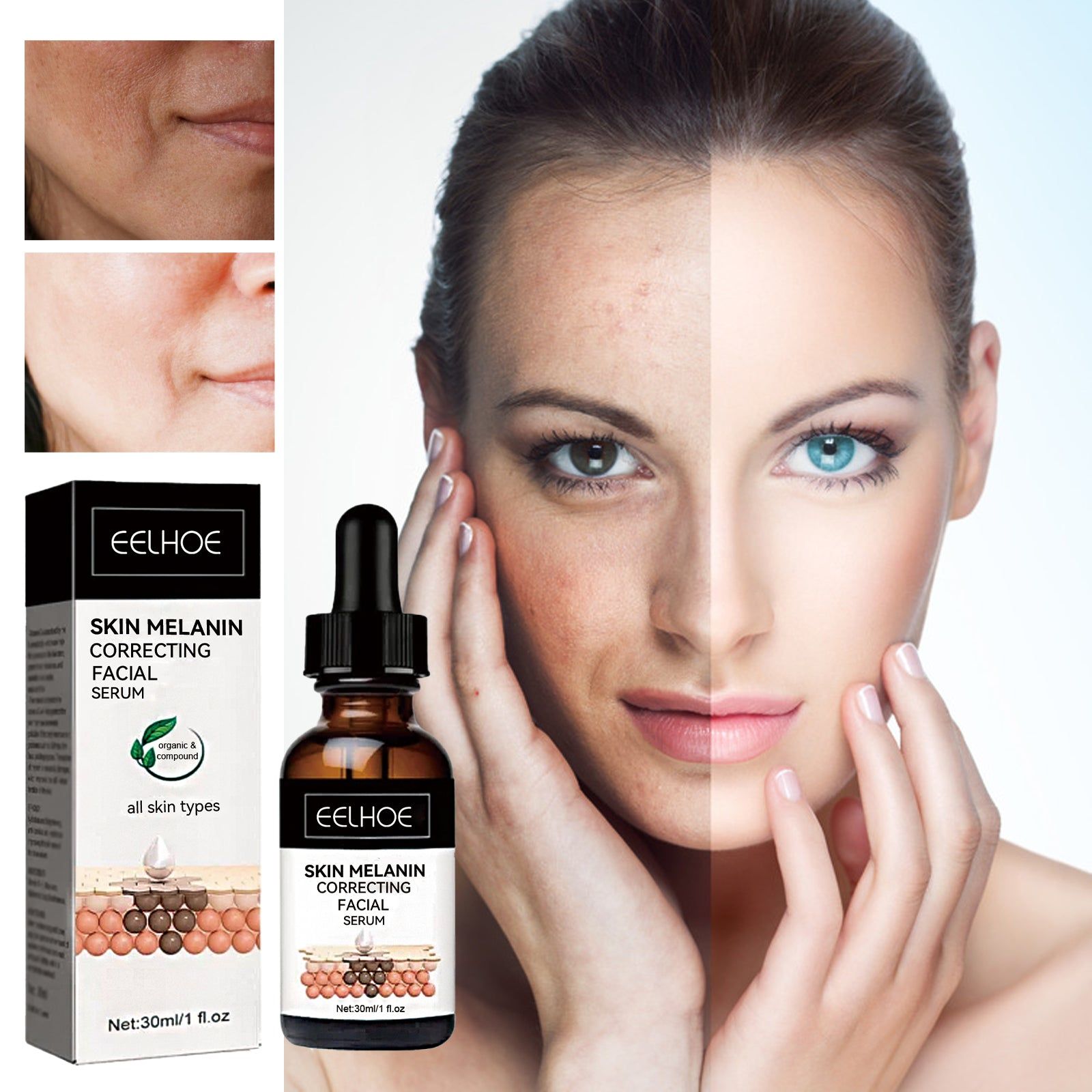 Brightening Face Essence, Hydrates, Rejuvenates, Reduces Dark Spots, Anti-Aging ,30ml