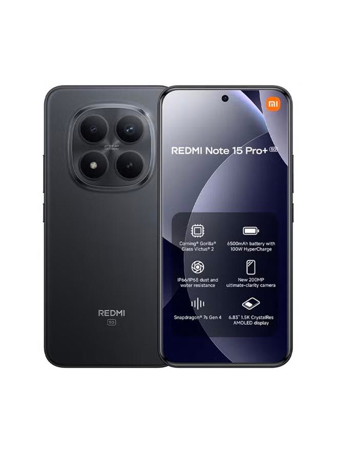 شاومي Redmi Note 15 Pro Plus 5G أسود 12 جيجابايت رام 512 جيجابايت