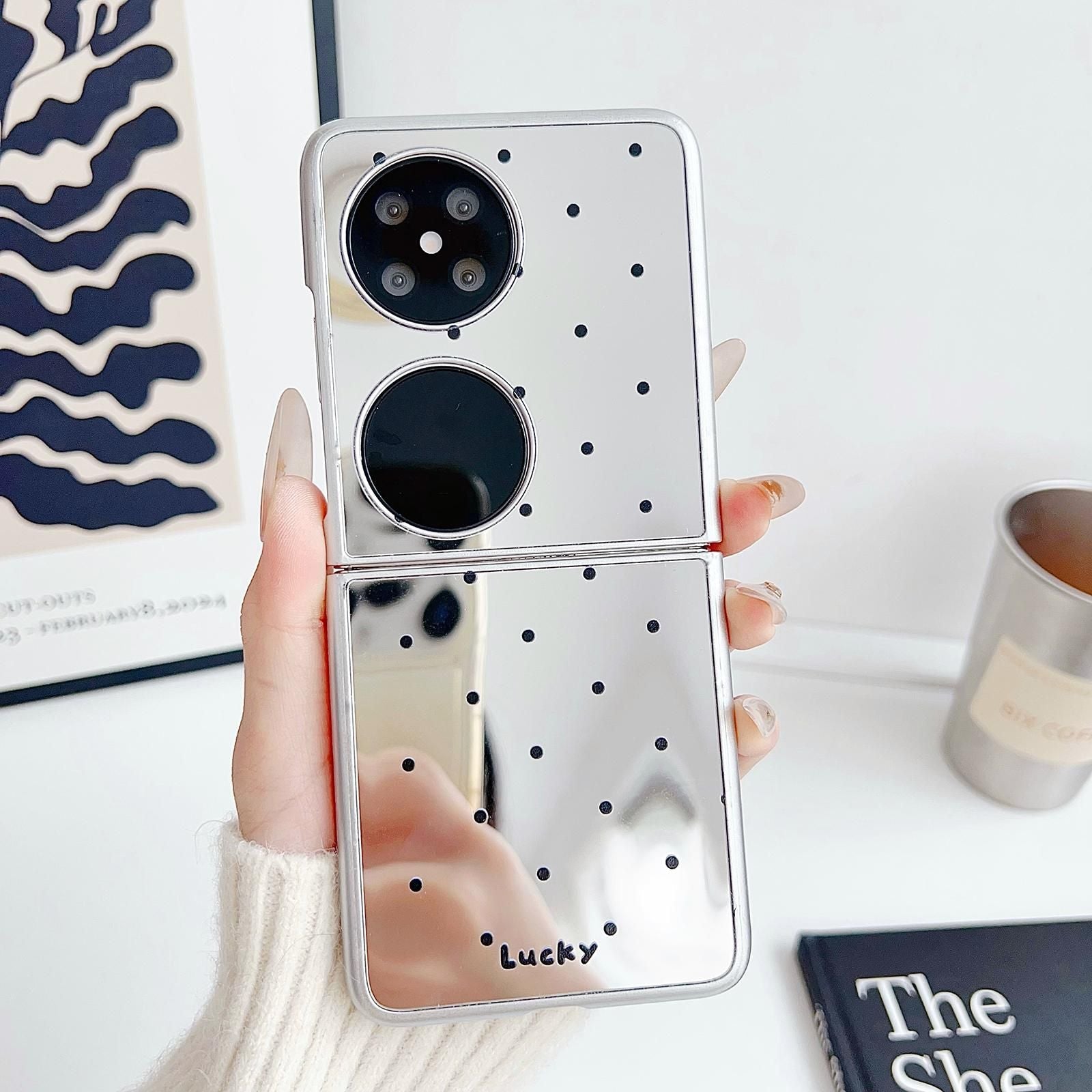 Mirror Polka Dot PC Case For Huawei P50 Pocket