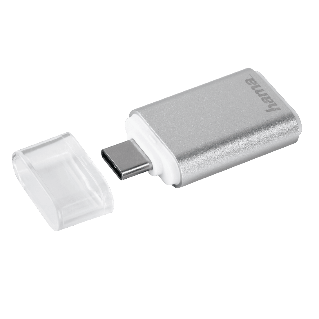 Hama 181020 USB 3.1 Type C OTG Card Reader, MicroSD - Silver